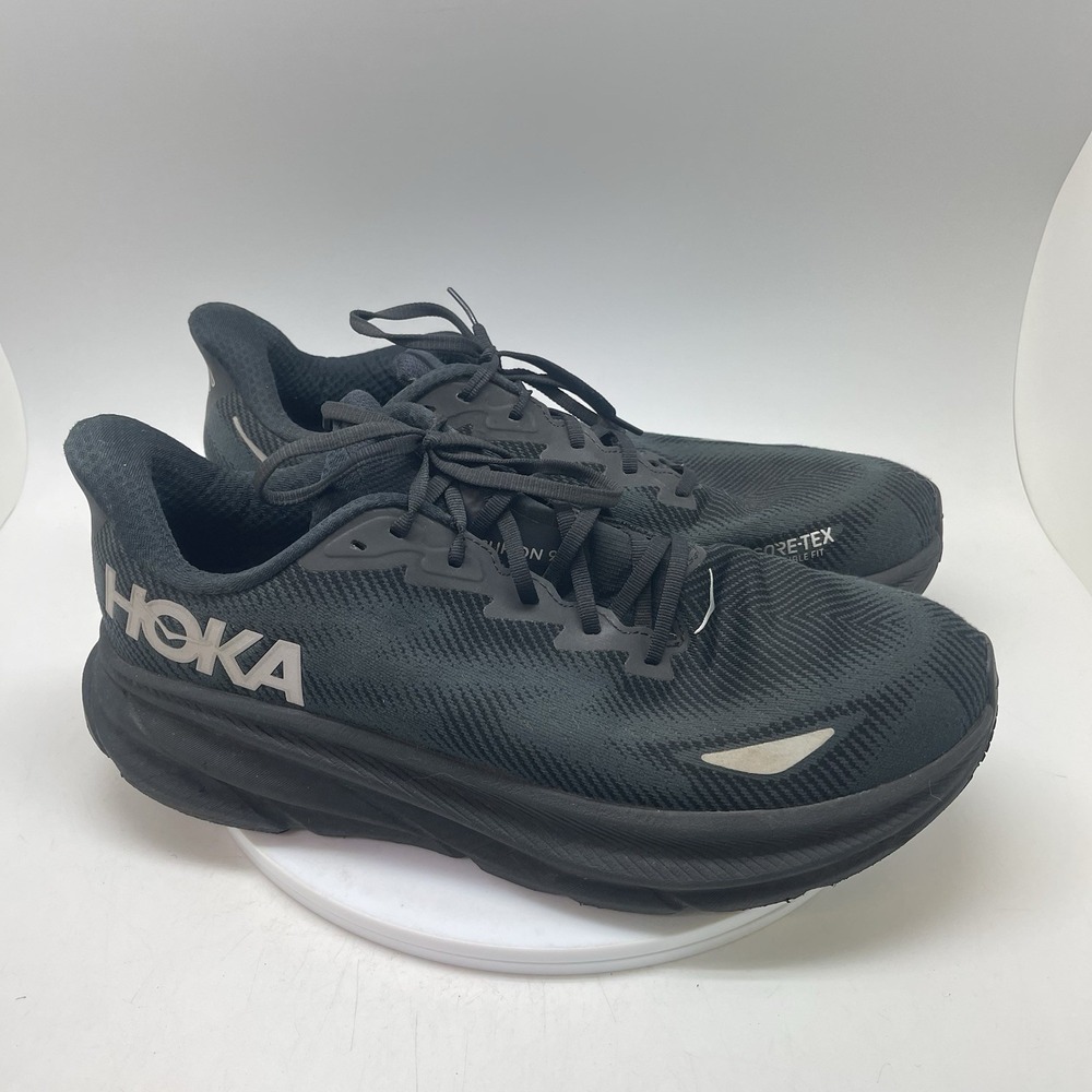 Hoka One One Clifton 9 Mens 14 D Black 1141470F BBLC GTX Running Shoes Sneakers